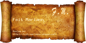 Feit Mariann névjegykártya