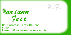 mariann feit business card
